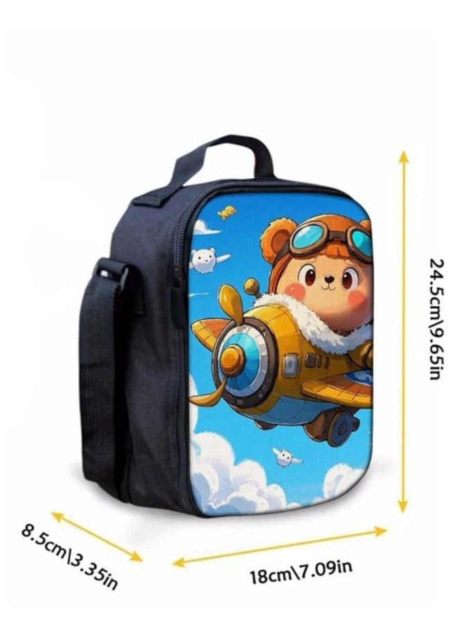 Cartoon three-piece schoolbag with zipper - 715