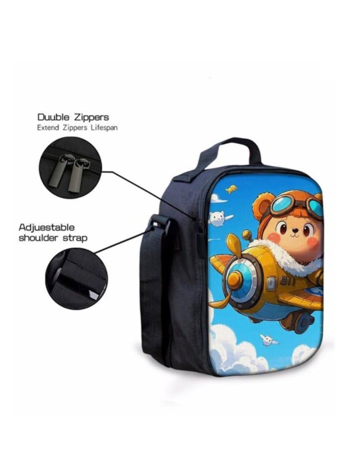 Cartoon three-piece schoolbag with zipper - 715