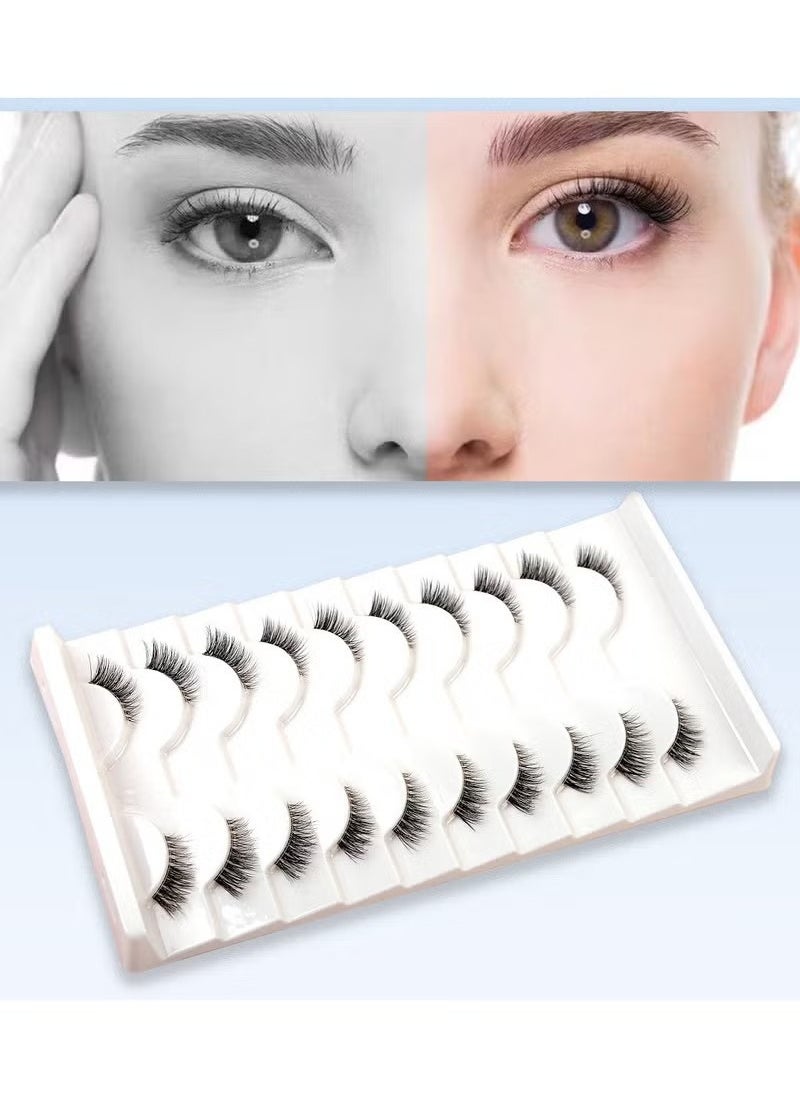 Cat Eye Lashes, Natural Half Lashes, False Eyelashes Set, Cat Eye 3D Artificial Lashes, Fluffy and Soft 10 Pairs Lash Set