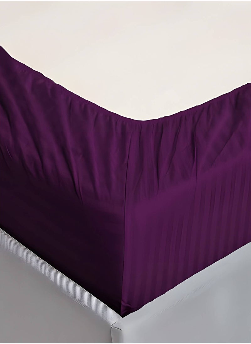 Deep Fitted Bed Sheet +2Pcs Pillow Covers, King/Queen/Double/Single Sizes, Color Purple, Depth 30cm