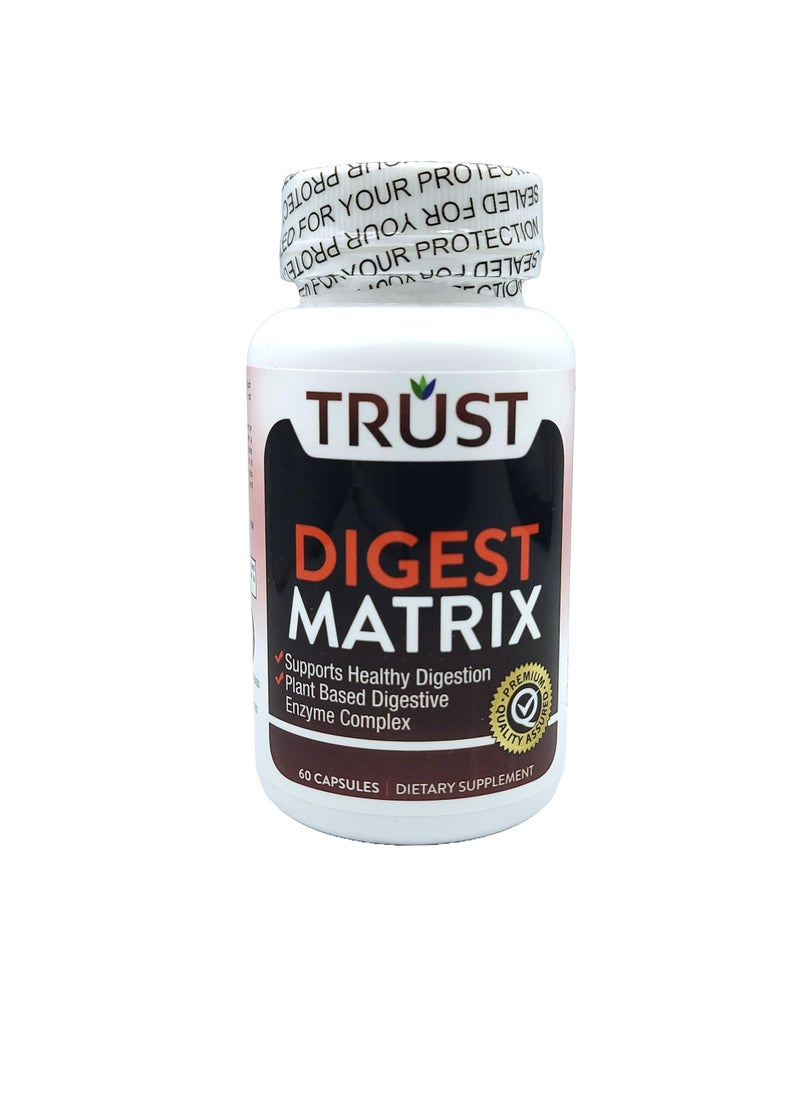Trust Digest Matrix Enzyme helps Reduces Symptoms Of Irritable Bowel Syndrome Fatigue and Pain Combats Anxiety Support in Healthy Digestion - 60 Capsules