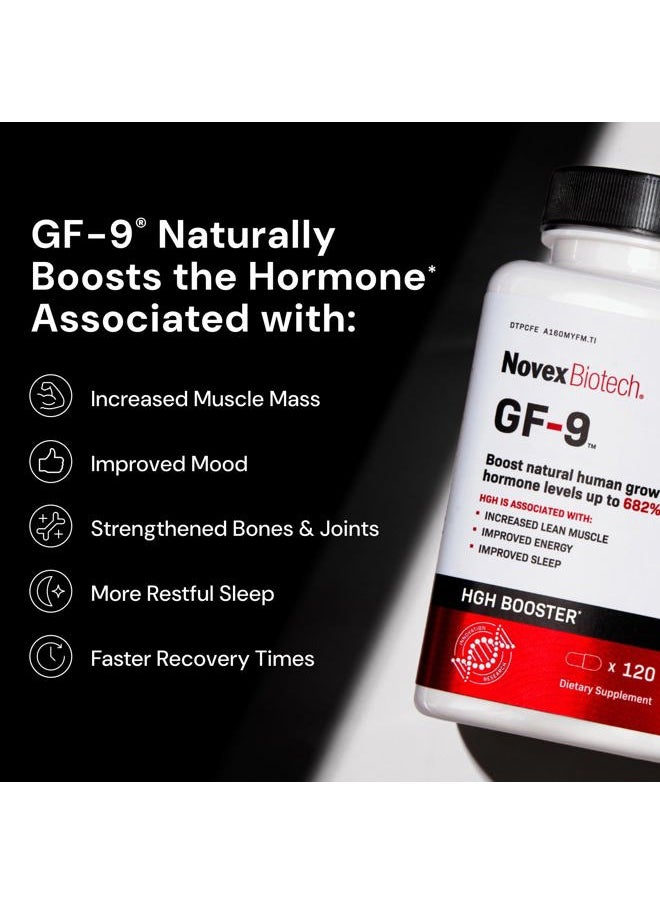 GF-9 – HGH Boosting Supplement for Men – Workout Complex for Men – Support Energy, Endurance, Sleep, 84 Ct (21-Day Supply)