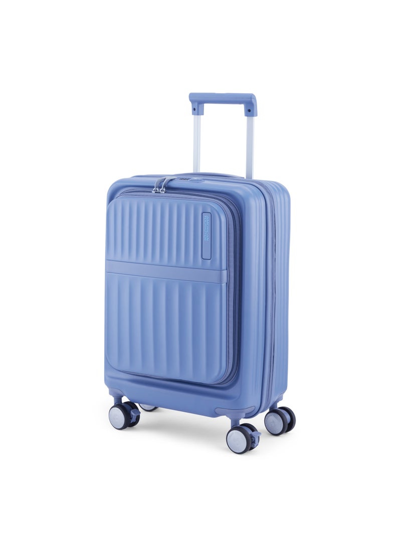 Trento Spinner 54cm Lightweight Hard Shell Cabin Luggage Trolly Bag TSA Lock 360° Wheels Blue