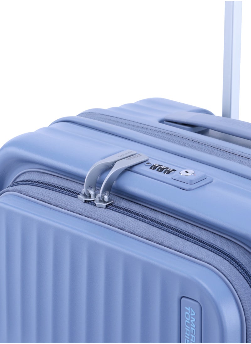 Trento Spinner 54cm Lightweight Hard Shell Cabin Luggage Trolly Bag TSA Lock 360° Wheels Blue