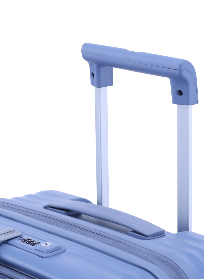 Trento Spinner 54cm Lightweight Hard Shell Cabin Luggage Trolly Bag TSA Lock 360° Wheels Blue