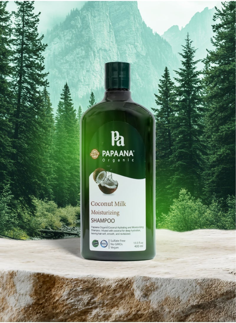 Coconut Milk Moisturizing Shampoo with Shea Butter – 400ml, Deep Hydration for Soft, Shiny, and Healthy Hair with Shea Butter