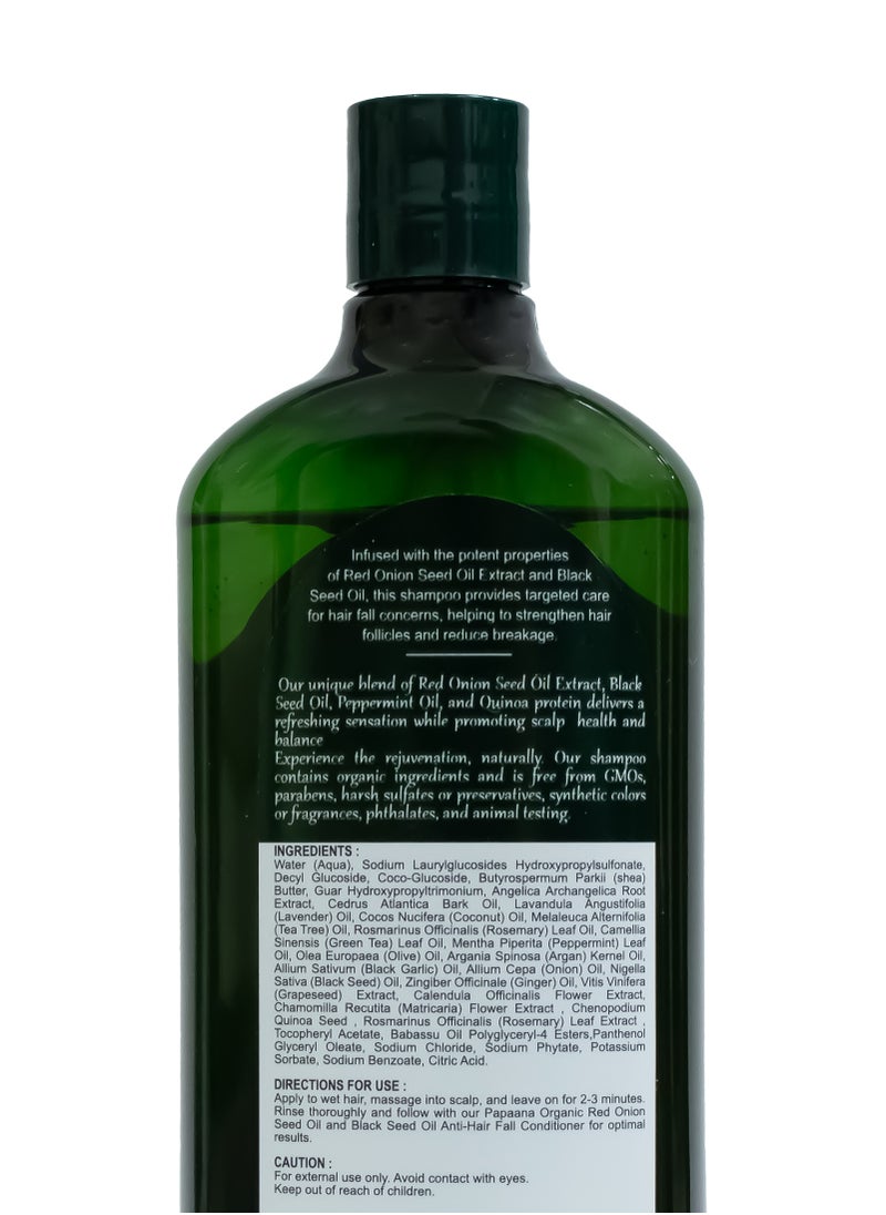 Red Onion & Black Seed Oil Anti-Hairfall Shampoo with Shea Butter – 400ml, Strengthens & Nourishes for Hair Growth with Shea Butter