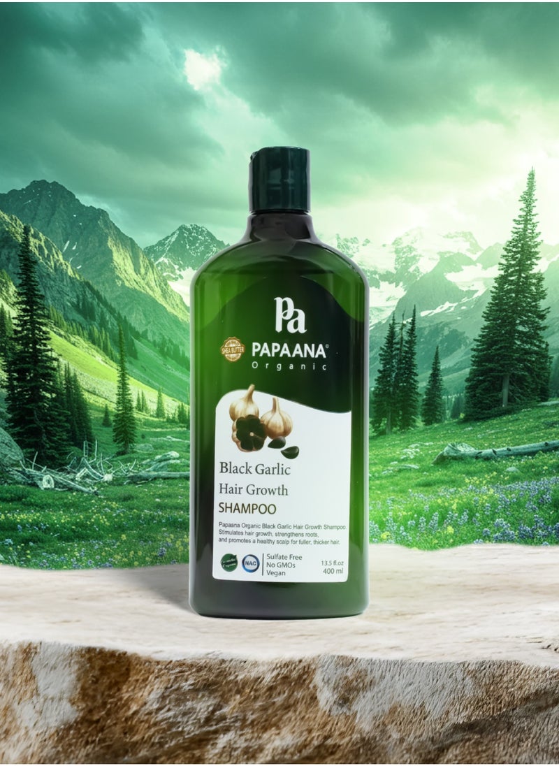 Black Garlic Hair Growth Shampoo with Shea Butter – 400ml, Nourishing Shampoo for Hair Growth & Vitality with Shea Butter