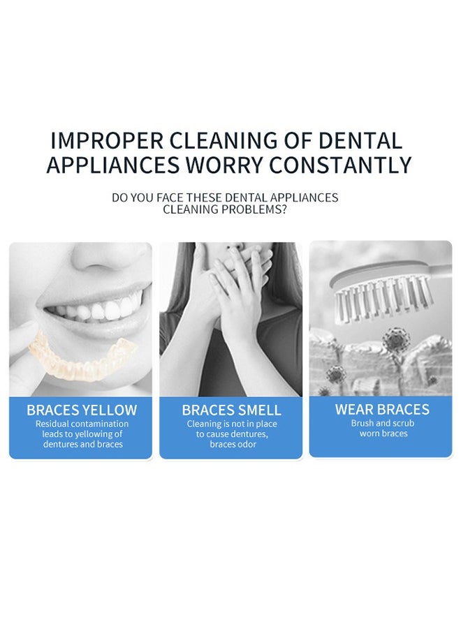 Retainer Cleaner，Retainer Cleaner Tablets Denture Cleaning Tablets for Dental Appliances and Night Mouth Guard Cleanser Removes Odors Stains Plaque-36Tablets