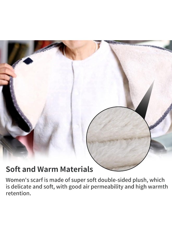 Semme Warm Shoulder Shawl Cape, Washable Neck Heat Pad Double-sided Plush Shoulder Shawl for Winter