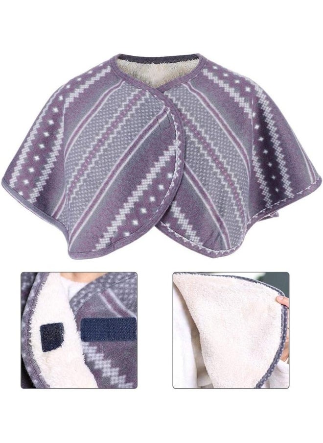 Semme Warm Shoulder Shawl Cape, Washable Neck Heat Pad Double-sided Plush Shoulder Shawl for Winter