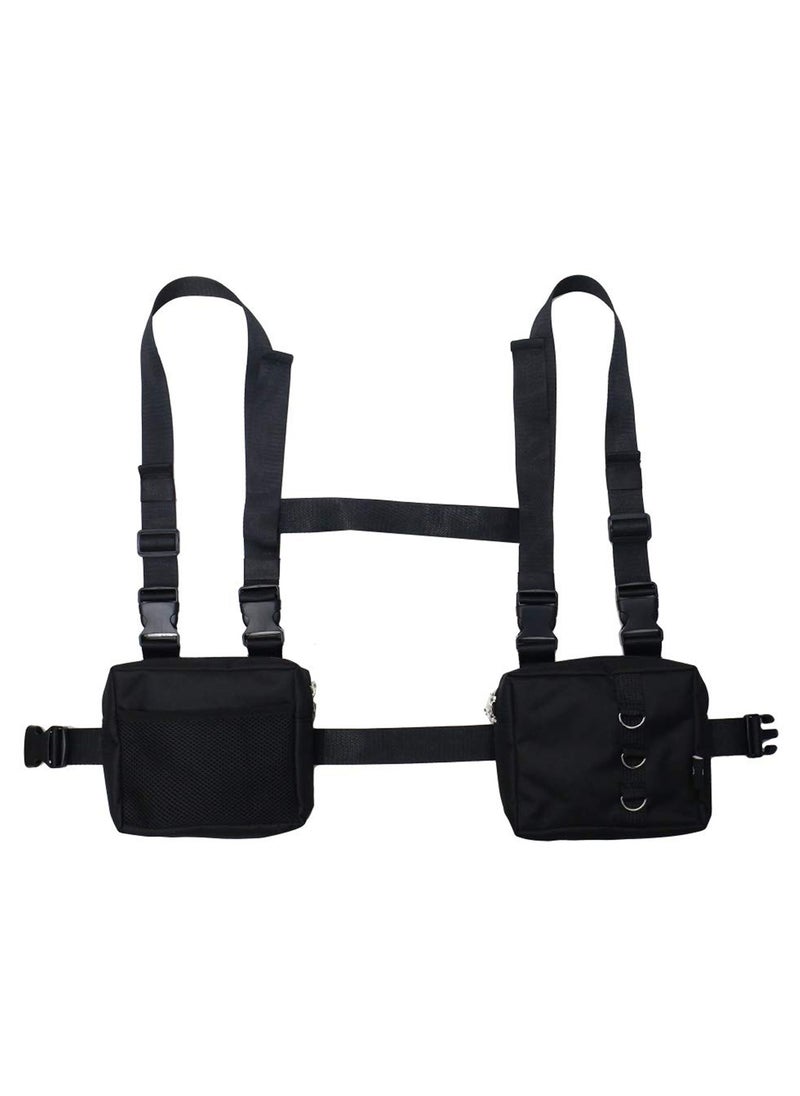 Chest Rig Bag Tactical Waist Packs Bag, Chest Front Bag Underarm Shoulder Bag, Hip Bag for Men Women Adjustable Shoulder Bags Multipurpose Sport Waist Bag, Black