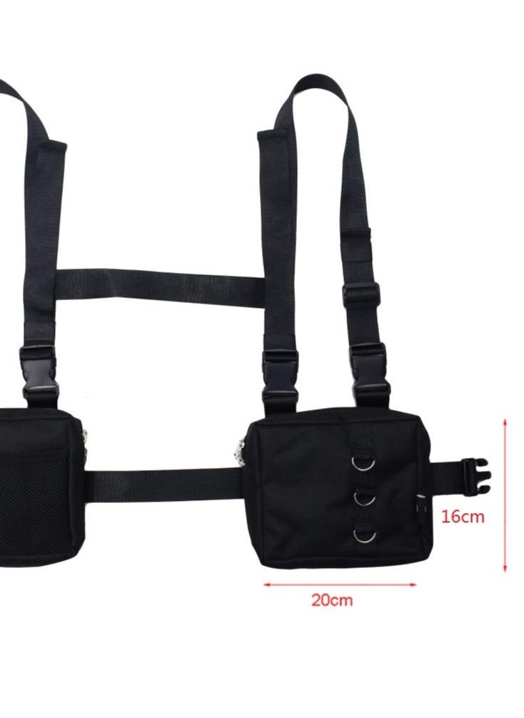Chest Rig Bag Tactical Waist Packs Bag, Chest Front Bag Underarm Shoulder Bag, Hip Bag for Men Women Adjustable Shoulder Bags Multipurpose Sport Waist Bag, Black