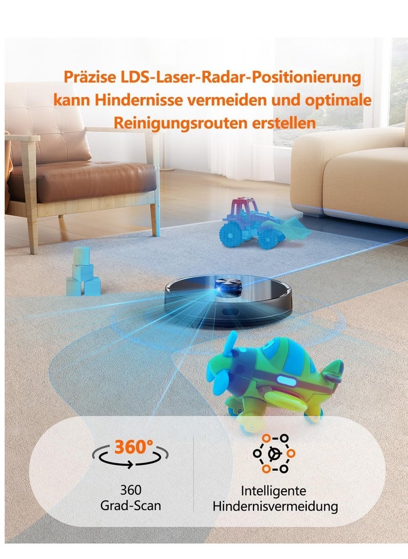 uwant U100 Robot Vacuum Cleaner with Suction Station, Home Mapping, Combination of Robot Vacuum Cleaner and Mop, Lidar Navigation by Laser, 4000Pa