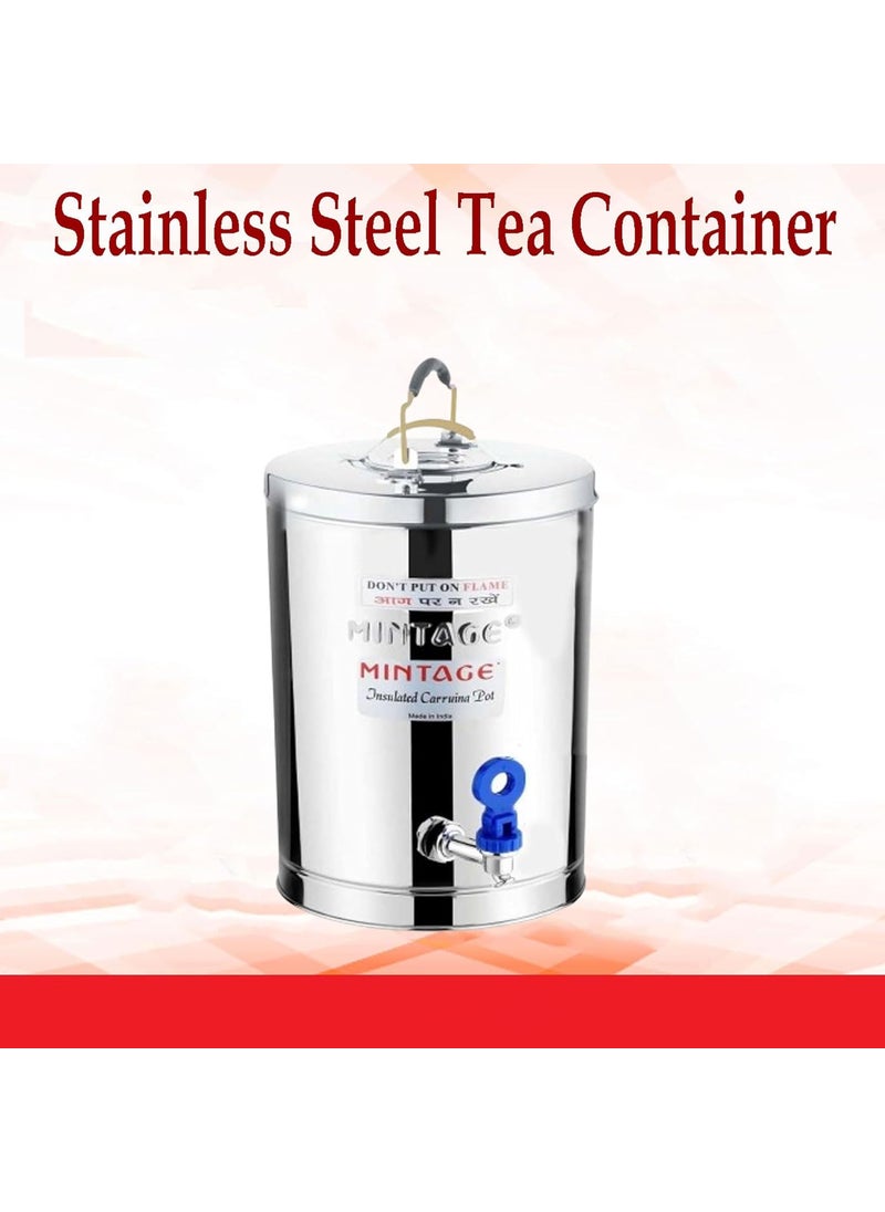 Mintage Stainless Steel Desire Tea Container 7.5 Liters With Leak Proof Tap | Milk/Soups/Coffee Tea Pot |Eco Friendly Hot & Cold Pot Office/Hotel |TeaPot Dispenser Jar |Chai Kettle For Canteen/Kitchen