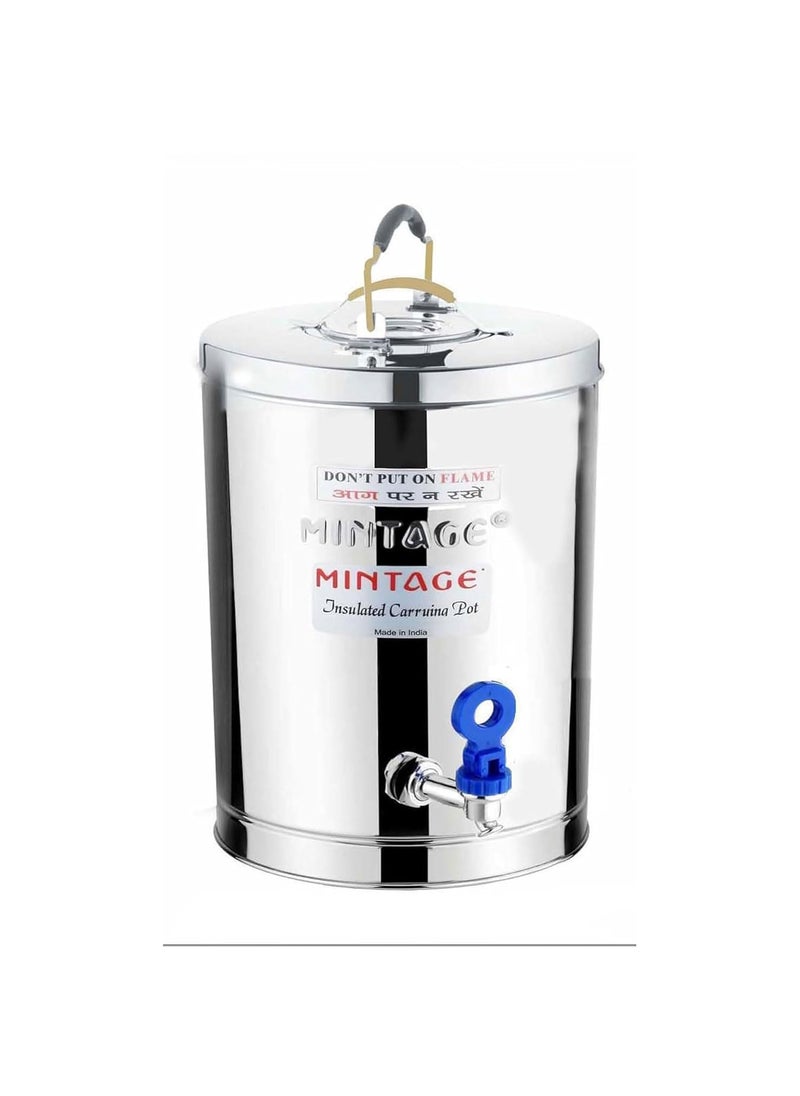 Mintage Stainless Steel Desire Tea Container 7.5 Liters With Leak Proof Tap | Milk/Soups/Coffee Tea Pot |Eco Friendly Hot & Cold Pot Office/Hotel |TeaPot Dispenser Jar |Chai Kettle For Canteen/Kitchen