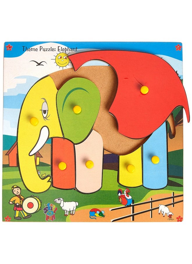 Skillofun Theme Puzzle Standard Elephant Knobs, Multi Color