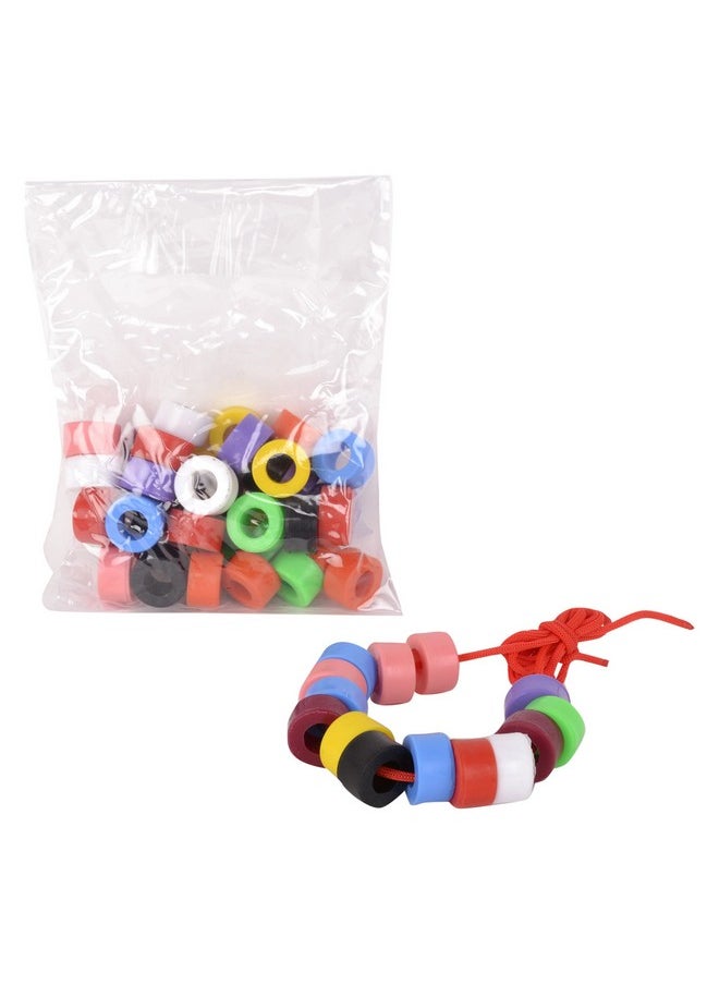 Skillofun Wooden Beads Set, Multi Color (50 Beads)