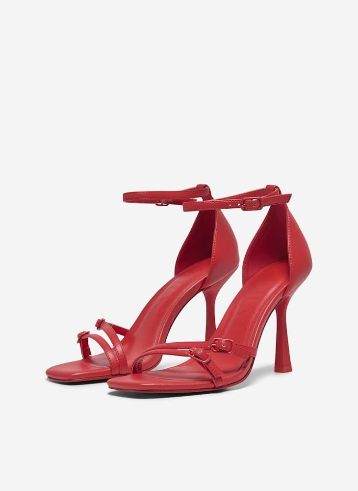 Onlaubrey-3 Pu Buckle Heeled Sandals