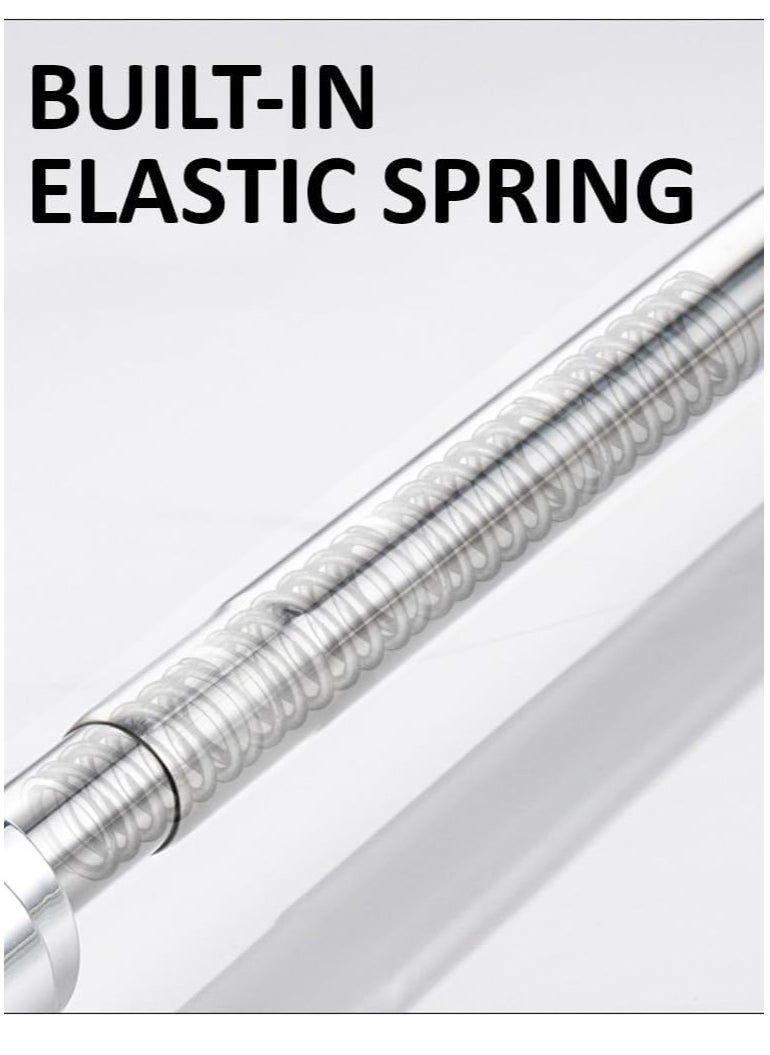 Curtain Rod, 150cm to 260cm Adjustable Length Telescopic Tension Bar Stainless Steel for Shower Stalls Bathtubs Closets Windows Changing Areas - Non-Slip No Drilling