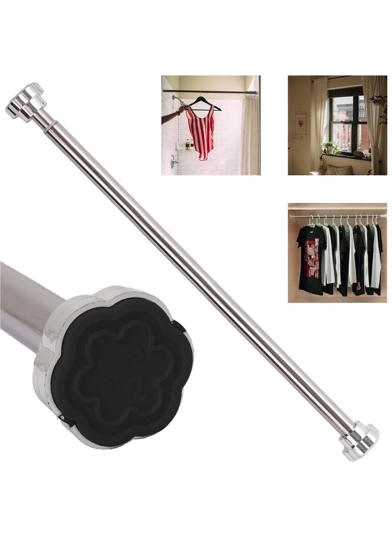 Curtain Rod, 150cm to 260cm Adjustable Length Telescopic Tension Bar Stainless Steel for Shower Stalls Bathtubs Closets Windows Changing Areas - Non-Slip No Drilling
