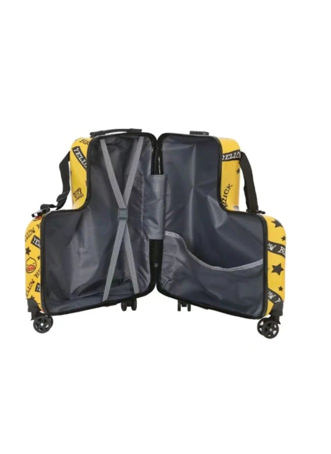 Unisex Kids Ride on Suitcase Travel Trolley Case yellow for Baby Kids