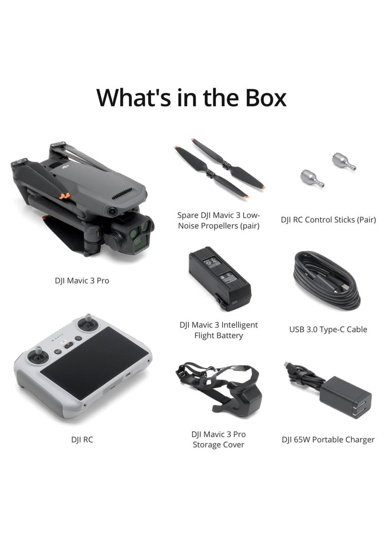 DJI Mavic 3 Pro with DJI RC, Flagship Triple-Camera Drone with Hasselblad Camera