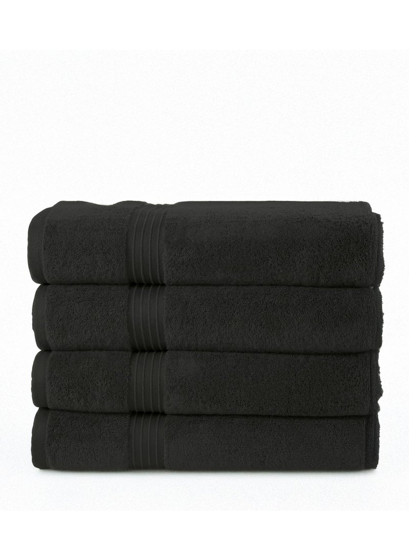 Bath Towel 50x100 cm – Soft & Absorbent 100% Combed Cotton, Quick-Dry Bathroom Towel - Black