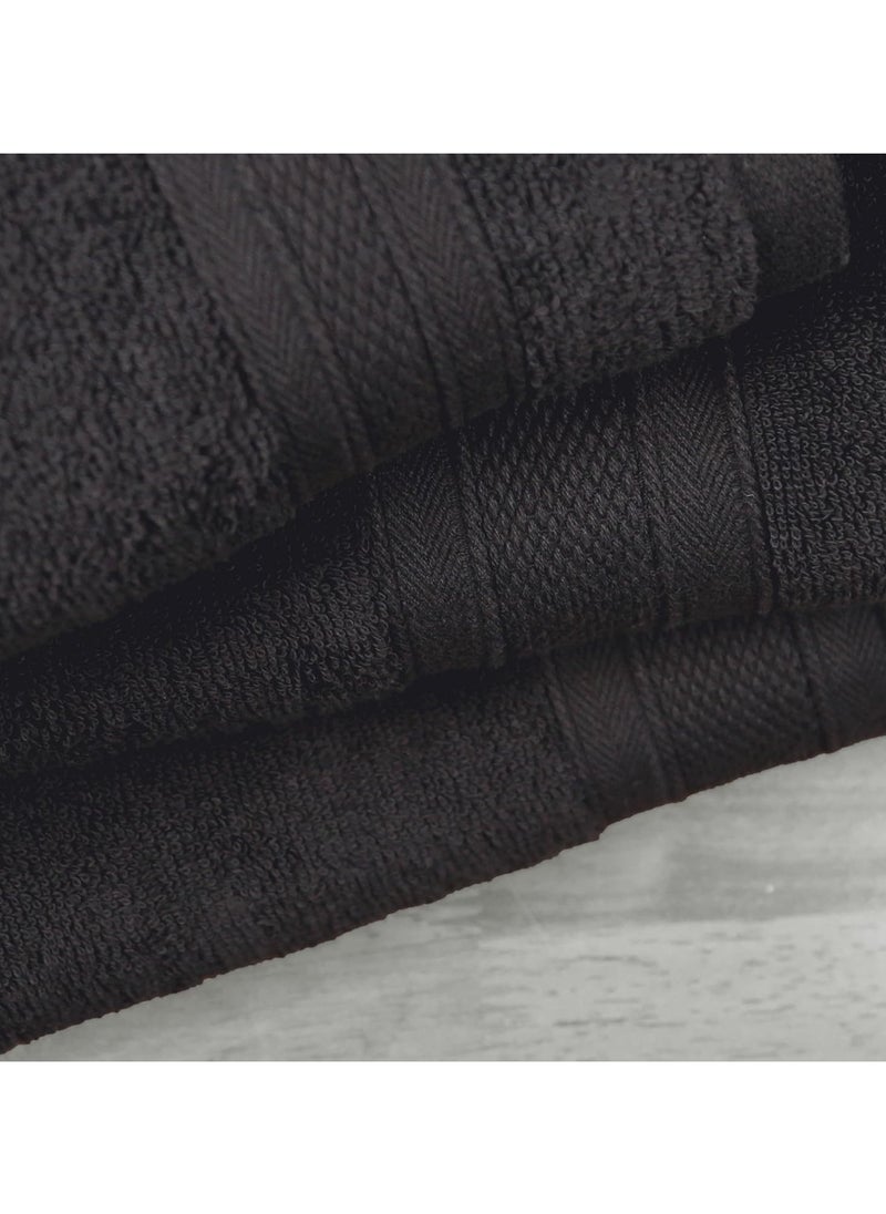 Bath Towel 50x100 cm – Soft & Absorbent 100% Combed Cotton, Quick-Dry Bathroom Towel - Black