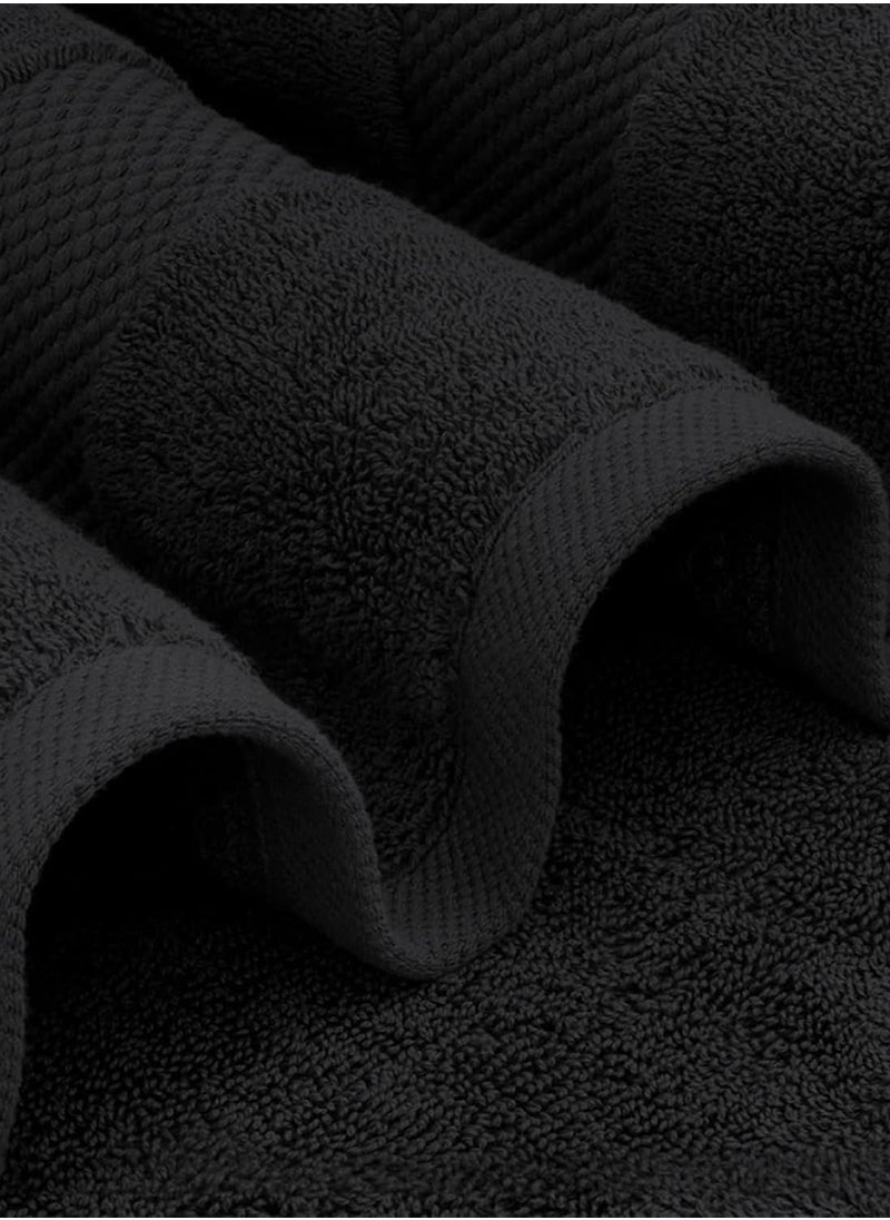 Bath Towel 50x100 cm – Soft & Absorbent 100% Combed Cotton, Quick-Dry Bathroom Towel - Black