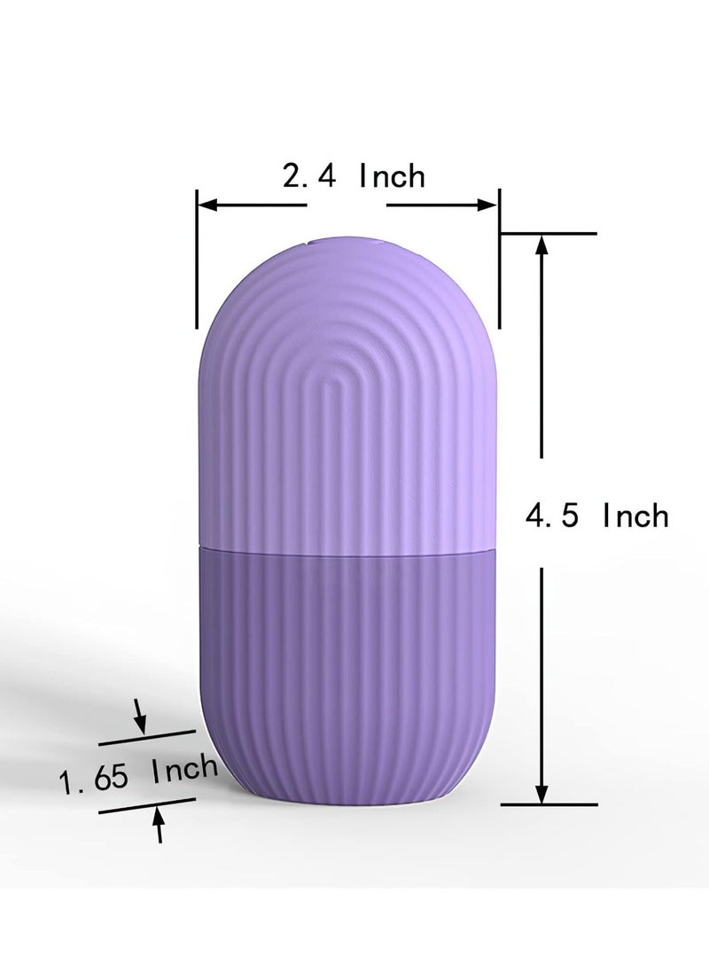 Ice Face Roller Massager, Ice Cube Roller for Face, Eyes and Neck Naturally Conditioning and Skin Care,De-Puff Eye Bags, Reduce Migraine Pain, Reusable Massage Silicone Ice Mold (Purple)