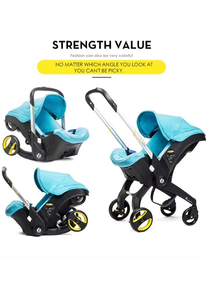 2-in-1 Baby Car Seat & Stroller Combo – Instant Convertible Travel System for Newborns to Toddlers | Ultra-Lightweight Rust-Free Aluminum Frame | Ergonomic Support with Side-Impact Protection | UPF 50+ Sun & Water-Resistant Canopy | Airplane & Public Transport Friendly | Compact, Space-Saving Design for Hassle-Free Travel | Stylish Modern Look with Charcoal Frame & Bold Colors