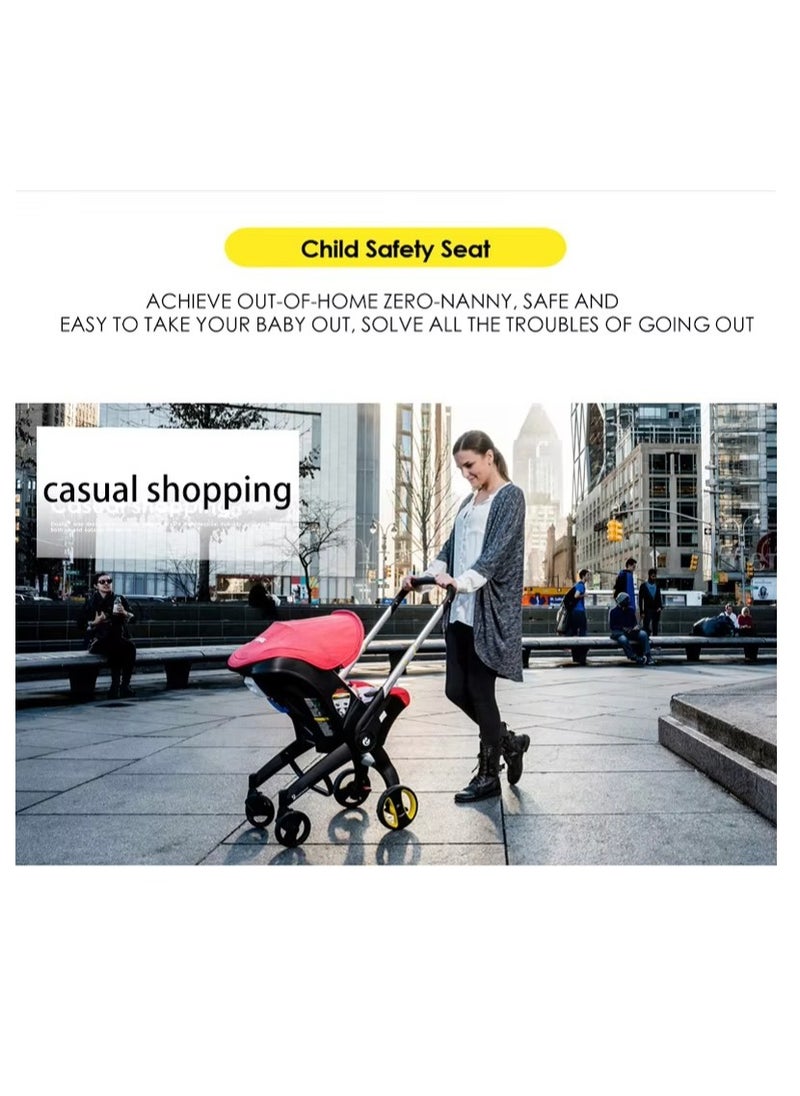 2-in-1 Baby Car Seat & Stroller Combo – Instant Convertible Travel System for Newborns to Toddlers | Ultra-Lightweight Rust-Free Aluminum Frame | Ergonomic Support with Side-Impact Protection | UPF 50+ Sun & Water-Resistant Canopy | Airplane & Public Transport Friendly | Compact, Space-Saving Design for Hassle-Free Travel | Stylish Modern Look with Charcoal Frame & Bold Colors