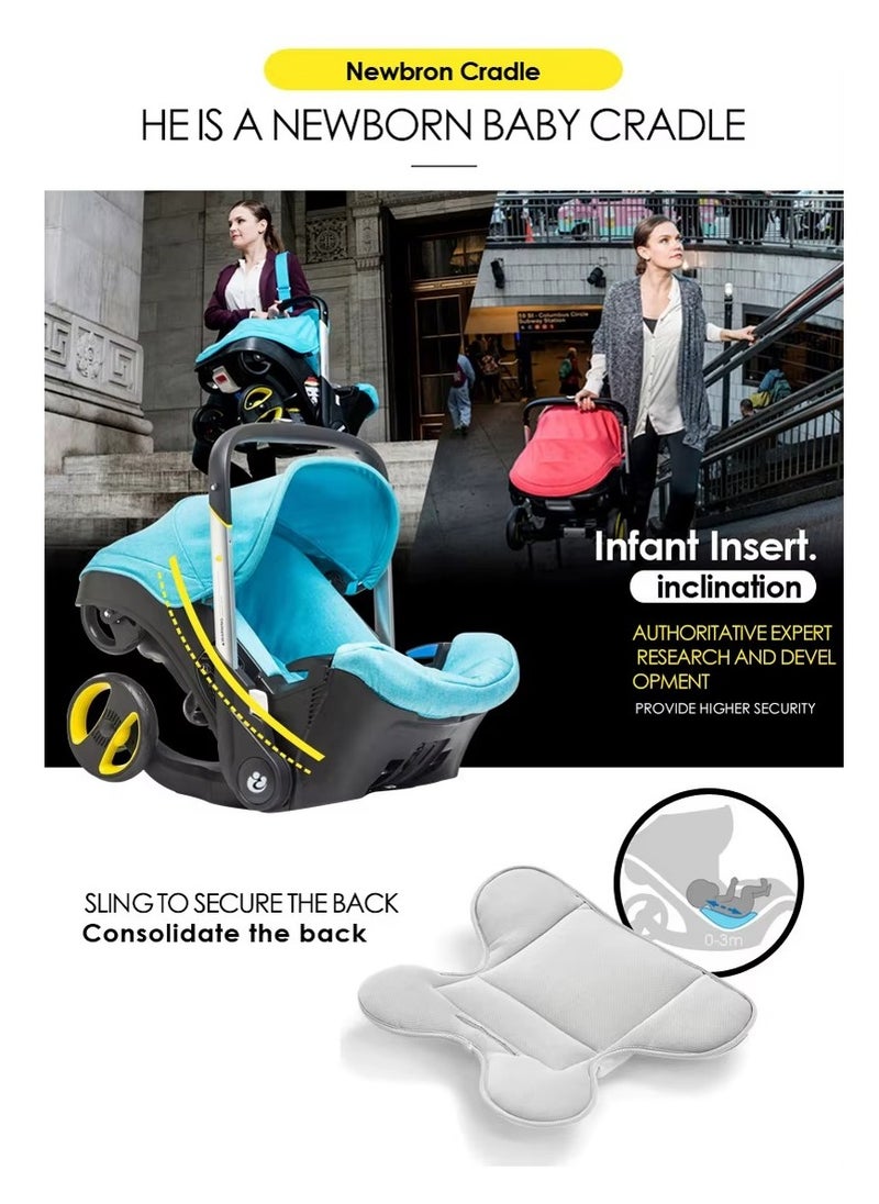 2-in-1 Baby Car Seat & Stroller Combo – Instant Convertible Travel System for Newborns to Toddlers | Ultra-Lightweight Rust-Free Aluminum Frame | Ergonomic Support with Side-Impact Protection | UPF 50+ Sun & Water-Resistant Canopy | Airplane & Public Transport Friendly | Compact, Space-Saving Design for Hassle-Free Travel | Stylish Modern Look with Charcoal Frame & Bold Colors