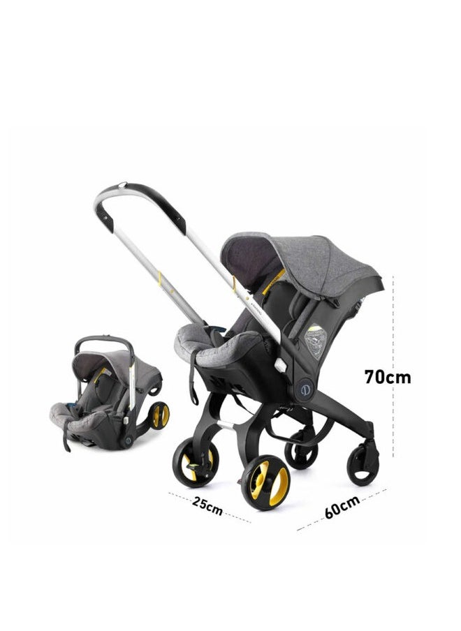 2-in-1 Baby Car Seat & Stroller Combo – Instant Convertible Travel System for Newborns to Toddlers | Ultra-Lightweight Rust-Free Aluminum Frame | Ergonomic Support with Side-Impact Protection | UPF 50+ Sun & Water-Resistant Canopy | Airplane & Public Transport Friendly | Compact, Space-Saving Design for Hassle-Free Travel | Stylish Modern Look with Charcoal Frame & Bold Colors