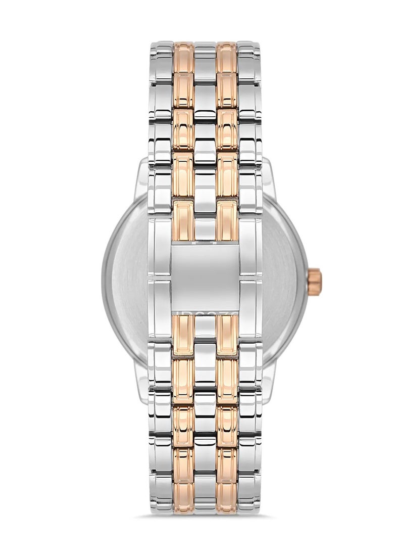 Omax Men's Gold Luxury Wrist Watch, Watches for Men, Stainless Watches, Silver Steel Band, Brown Dial, Waterproof Watch, 1 Year Warranty