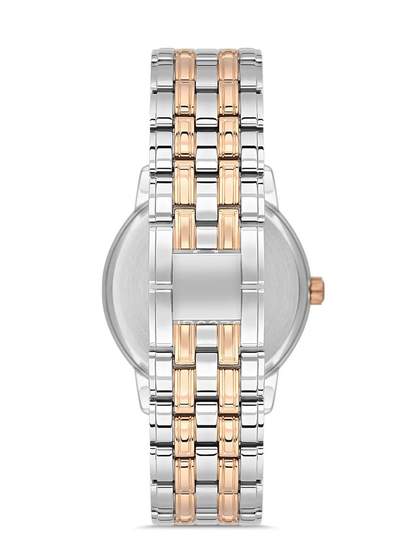 Omax Men's Gold Luxury Wrist Watch, Watches for Men, Stainless Watches, Silver Steel Band, Black Dial, Waterproof Watch, 1 Year Warranty