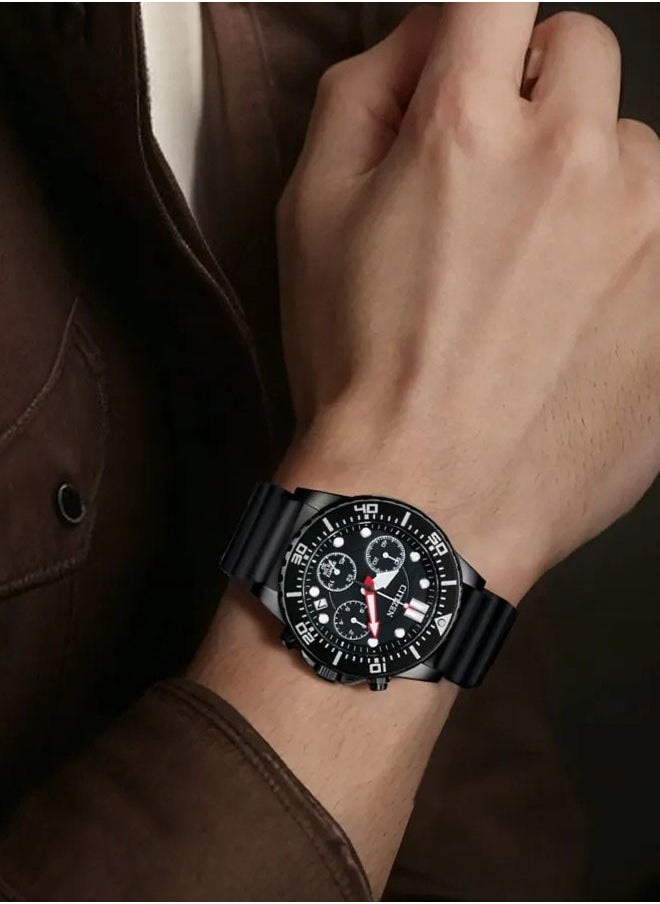 Citizen L AI5005-13E Men's Quartz Chronograph - Black Dial Black Rubber Strap