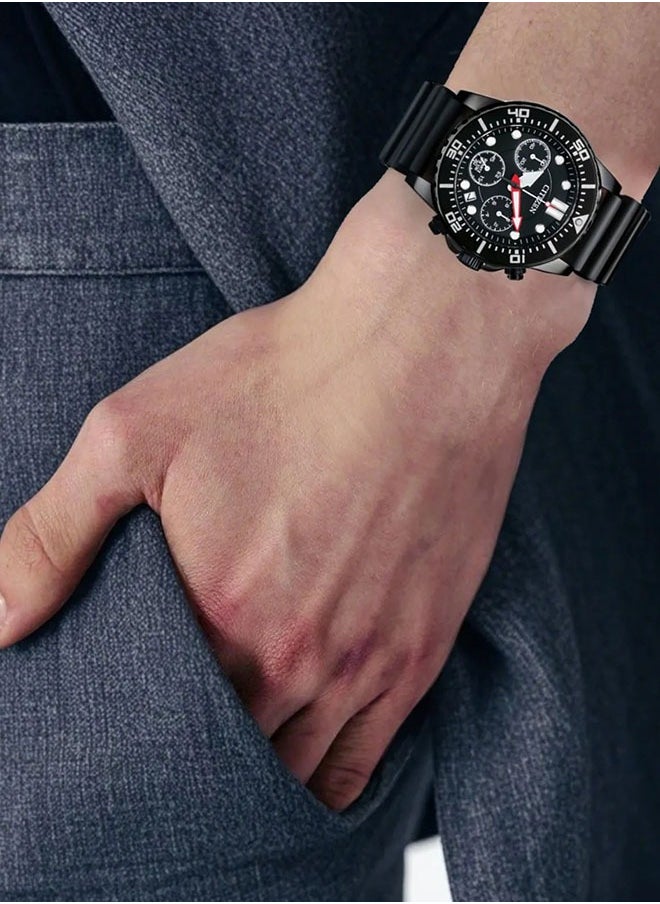 Citizen L AI5005-13E Men's Quartz Chronograph - Black Dial Black Rubber Strap