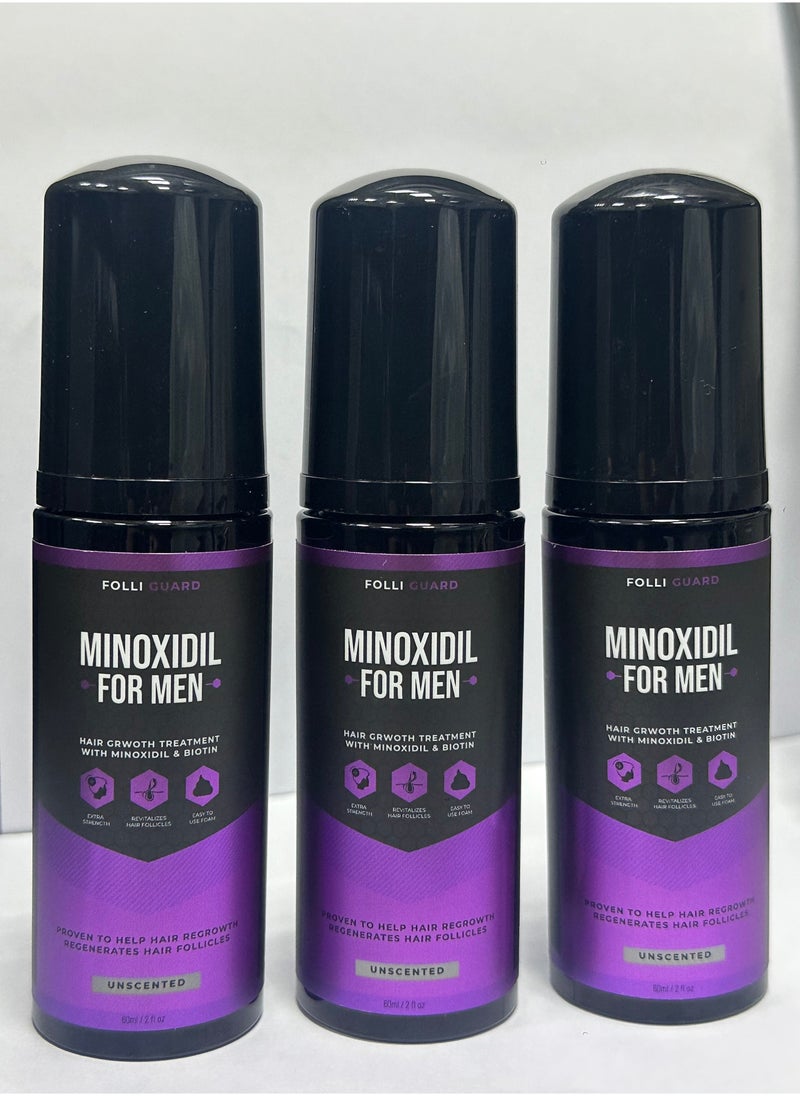 Folli Guard Minoxidil For Men 60ml pack of 3