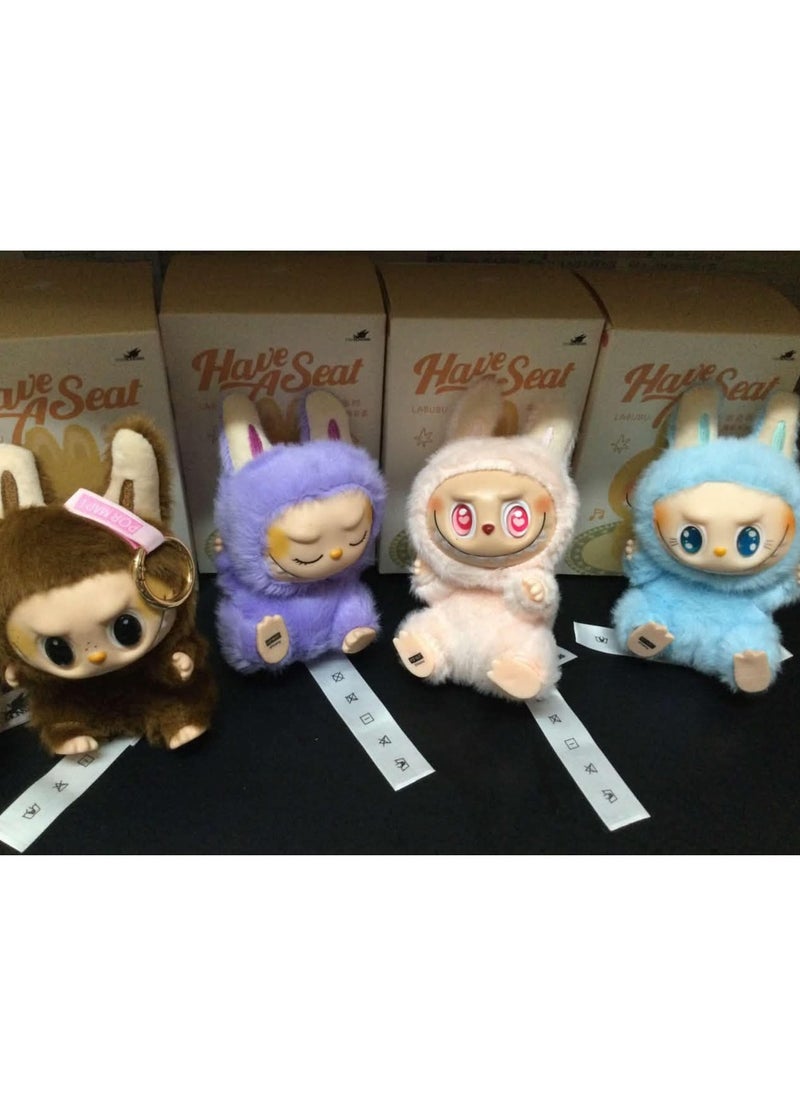 Labubu Plush Toy，Labubu Second-Generation Party Series, Cute Keyring, 13cm
