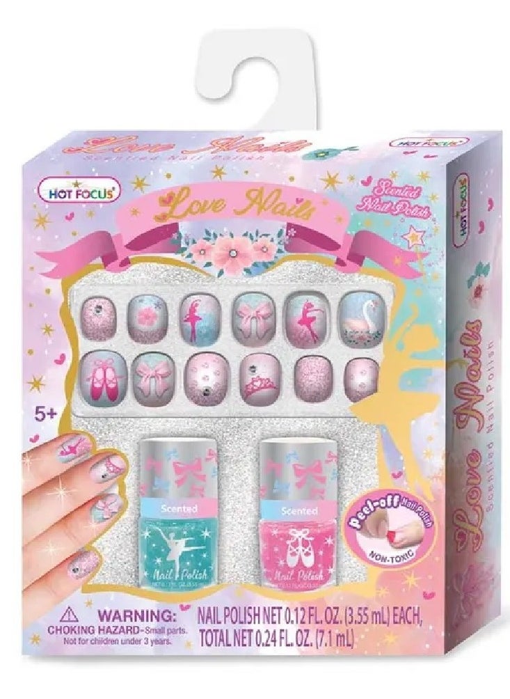 Hot Focus Love Nails & Scented Nail Polish Set