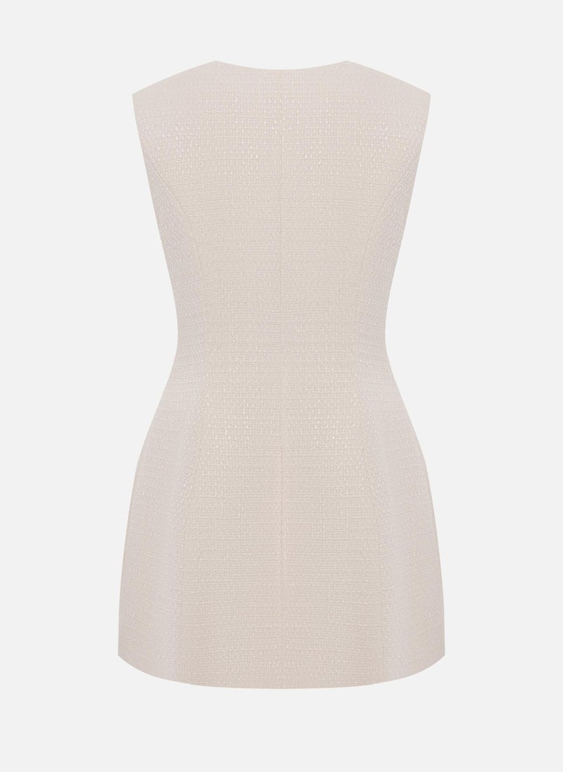 Sleeveless mini tweed dress