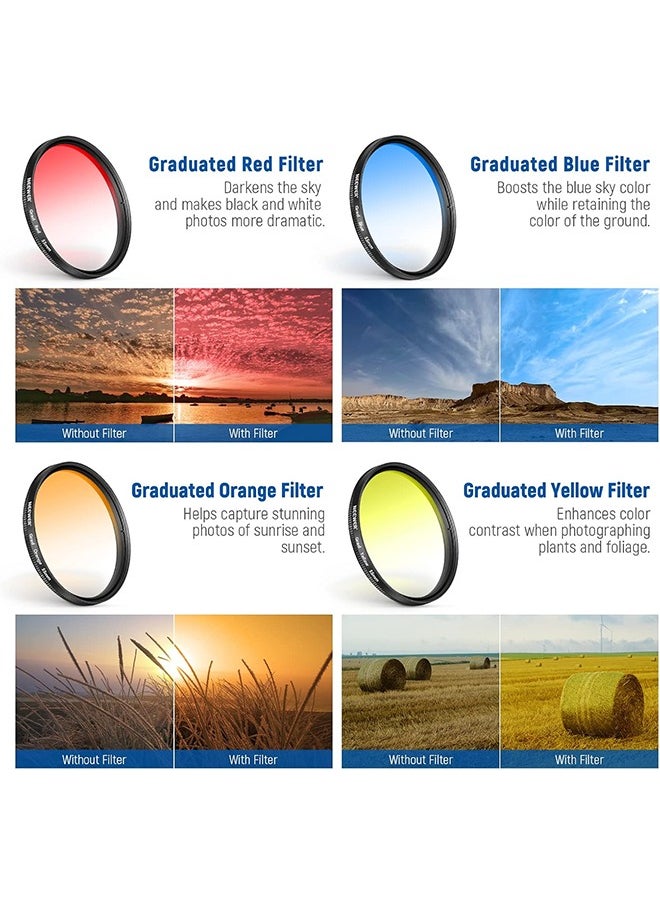 NEEWER 55mm ND/CPL/Effect Filter Set with Mobile Phone Camera Lens Clamp Clip, Polarizing ND32 6 Point Star 4 Graduated Colour Filters Kit Compatible with iPhone 16 15 14 Pro Max Plus 13 12 Samsung