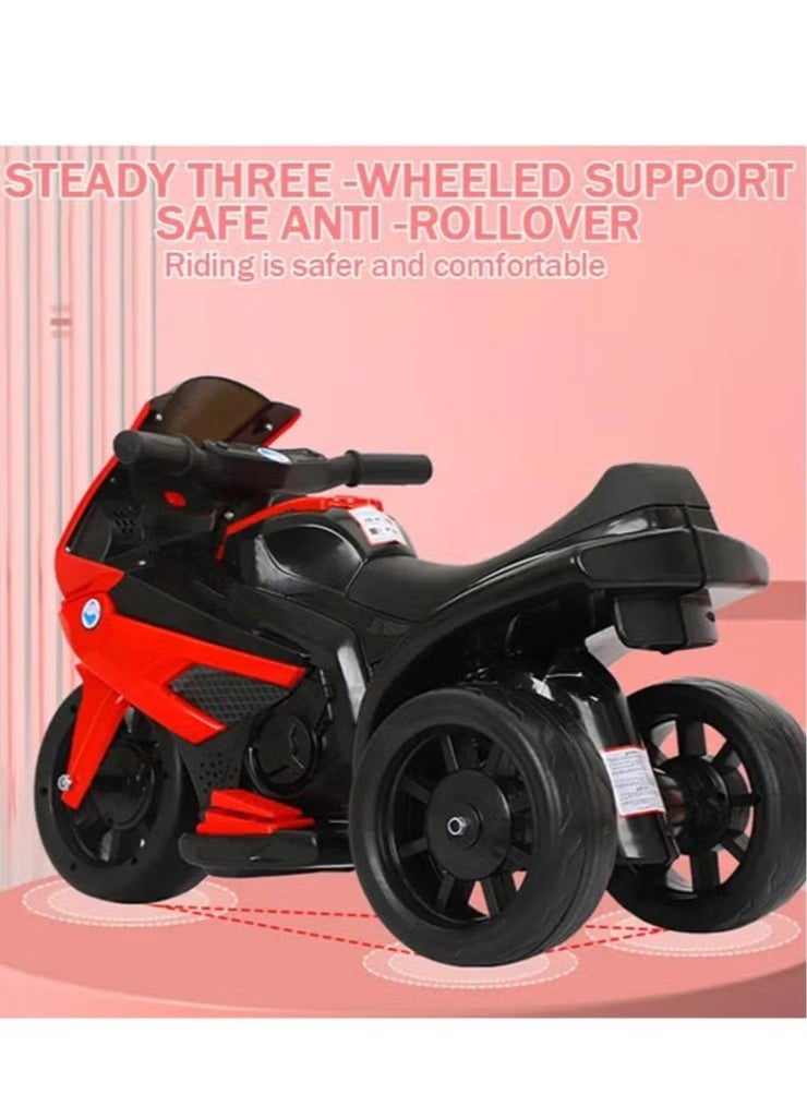 Kids Sports Motorcycle 6V Ride on Motorcycle with Hand Racing Foot Brake Light Wheel Kids Ride on Toys Children Electric Bike Red