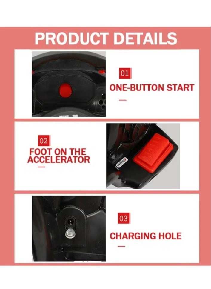 Kids Sports Motorcycle 6V Ride on Motorcycle with Hand Racing Foot Brake Light Wheel Kids Ride on Toys Children Electric Bike Red