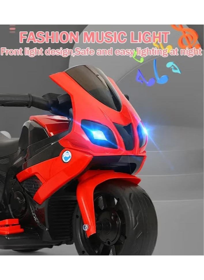 Kids Sports Motorcycle 6V Ride on Motorcycle with Hand Racing Foot Brake Light Wheel Kids Ride on Toys Children Electric Bike Red