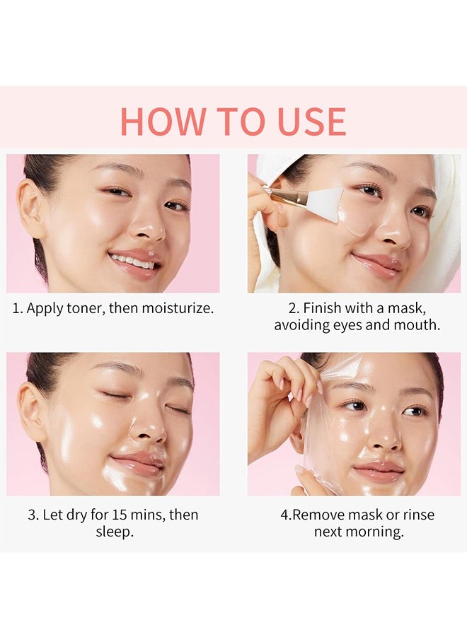 Collagen Night Wrapping Mask - Collagen Overnight Wrapping Peel Off Facial Mask Pack - Elasticity & Hydration Care, Reduces Sagging & Dullness - Hydrolyzed Collagen For Glowing Skin - Korean Skin Care