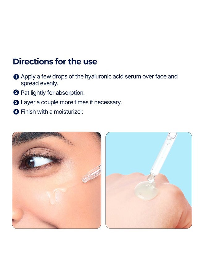 DIVE-IN Low Molecule Hyaluronic Acid Serum，Fragrance-Free Face Serum for Dry, Dehydrated, Oily Skin, Vegan and Cruelty-Free, Clean Skin Care-50ml