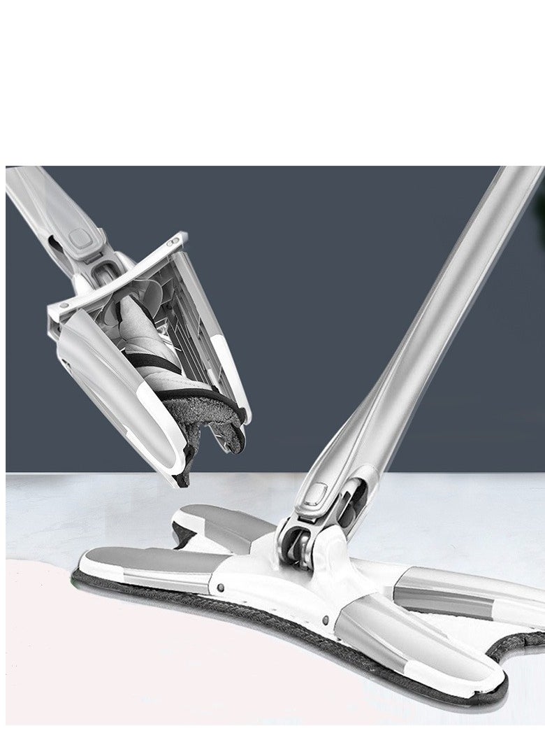 X-type Microfiber Floor Mop Hand-free Wash Spin Strong Water Absorption Cleaning Tools Long Handle Manual Extrusion Household